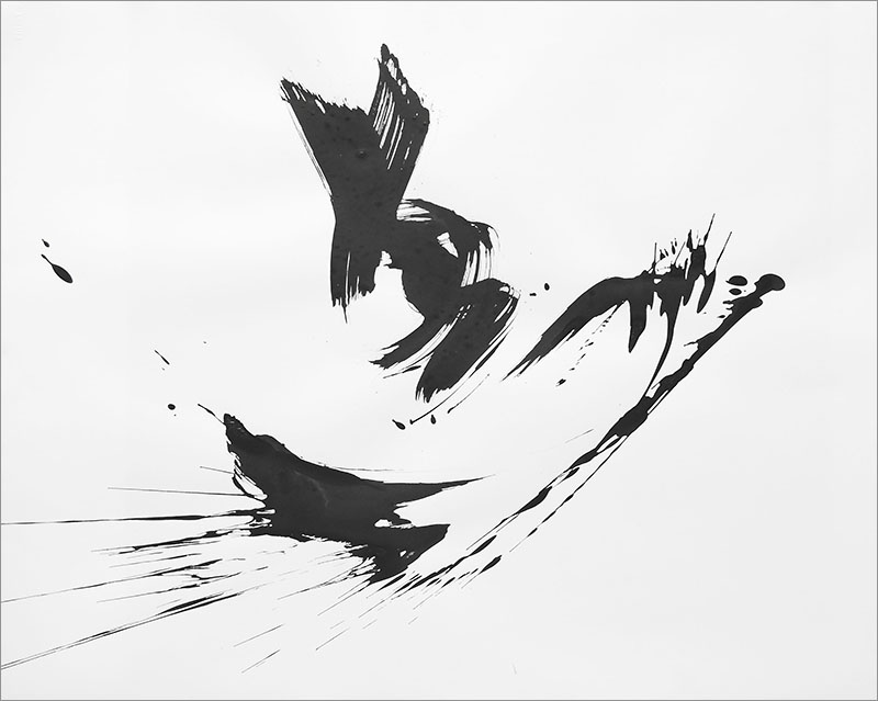Sumi Ink abstract painting from a private Corporate Art Collection