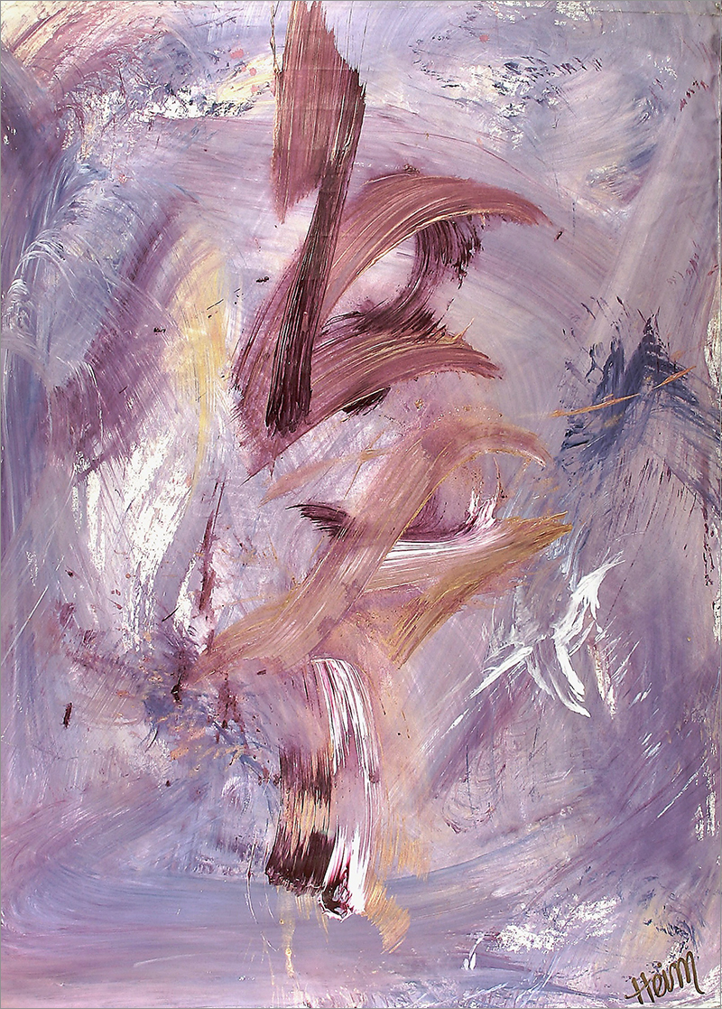 oversized brush strokes on top of a lavender abstract painting