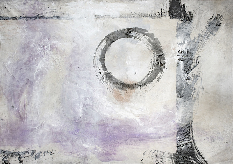 lavender painting with Enso circle brush mark 